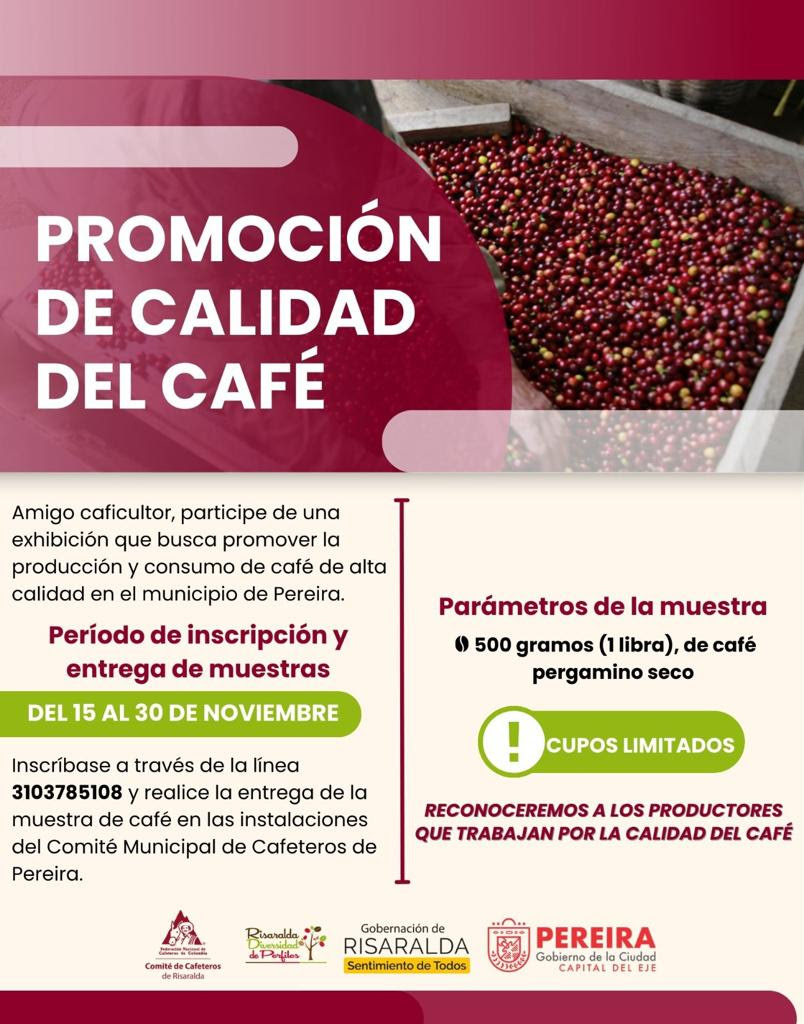 En este momento estás viendo Mañana, último día para participar en el concurso de calidad del café en Pereira
